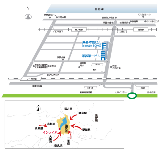 インフィア周辺地図